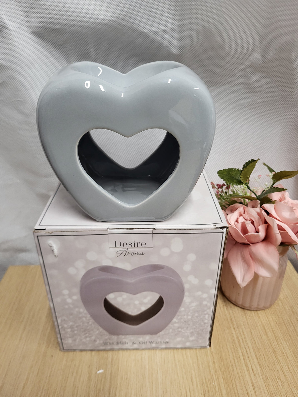 Heart Wax Melt/Oil Burner # silver and Grey - Candle & Wax Melt Supplies