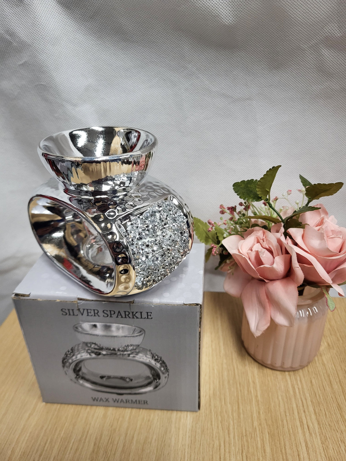 Silver sparkle Orb sparkly Glitter wax melt oil Burner - Candle & Wax Melt Supplies