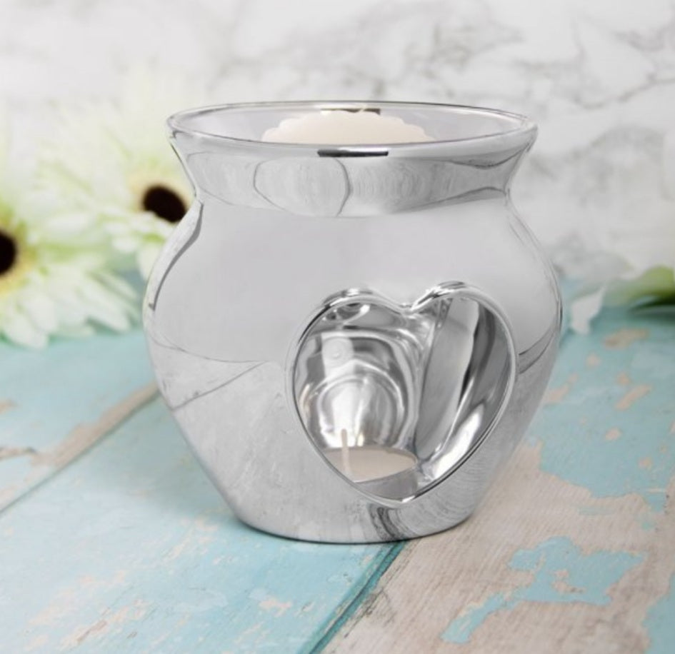 Heart Glass Wax Melt/Oil Burner - Candle & Wax Melt Supplies