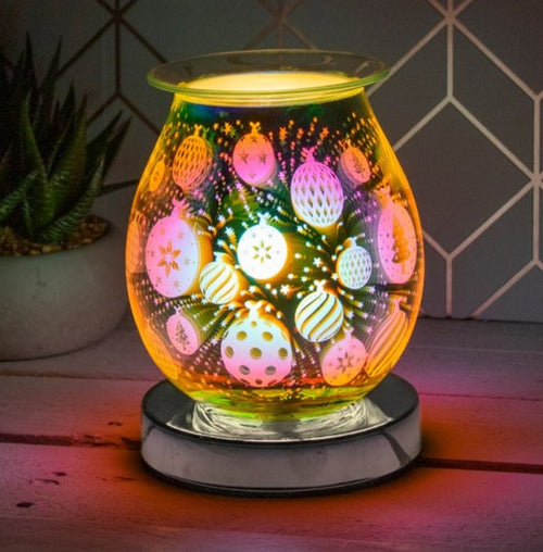 3D Silver Bauble Electric Lamp - Candle & Wax Melt Supplies