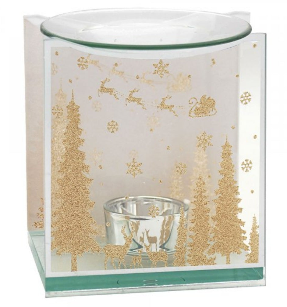 Santa Sleigh Glitter Wax Melt Oil Burner # Gold and Silver - Candle & Wax Melt Supplies