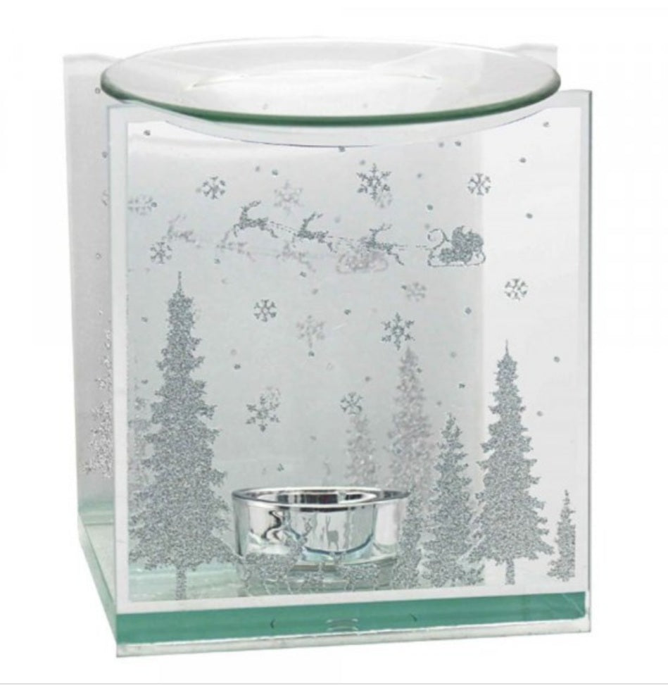 Santa Sleigh Glitter Wax Melt Oil Burner # Gold and Silver - Candle & Wax Melt Supplies