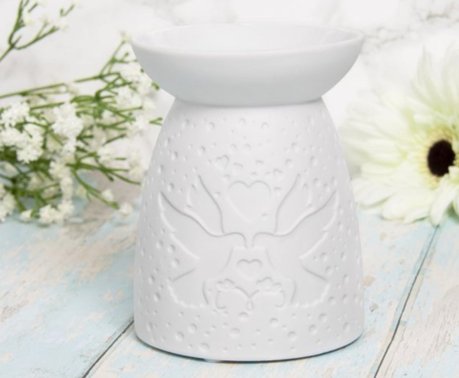 Dove Wax Melt/Oil Burner- White - Candle & Wax Melt Supplies