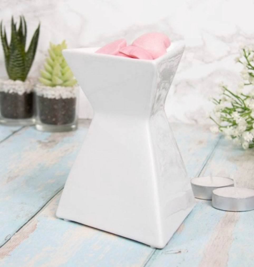 Triangular Wax Melt/Oil Burner - White - Candle & Wax Melt Supplies