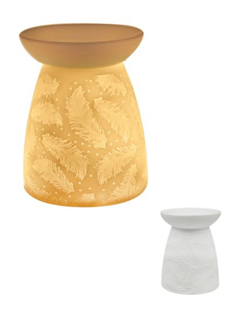 Feather Wax Melt/Oil Burner- White - Candle & Wax Melt Supplies