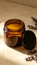 Apothecary Amber Candle Jar with lids - Candle & Wax Melt Supplies