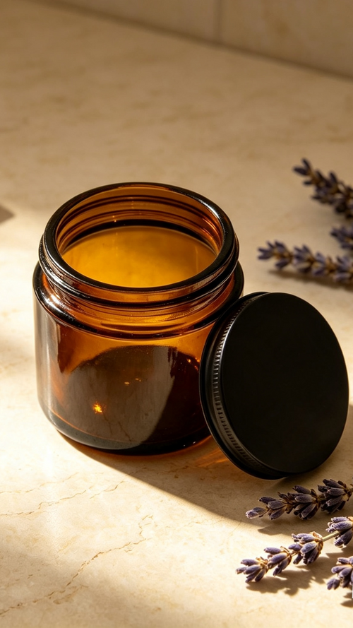 Apothecary Amber Candle Jar with lids - Candle & Wax Melt Supplies