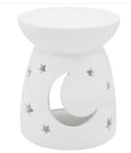Moon & Star Wax Melt/Oil Burner - White - Candle & Wax Melt Supplies